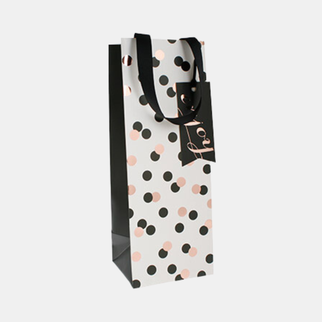 Polka Pot Gift Bag - Black/Gold