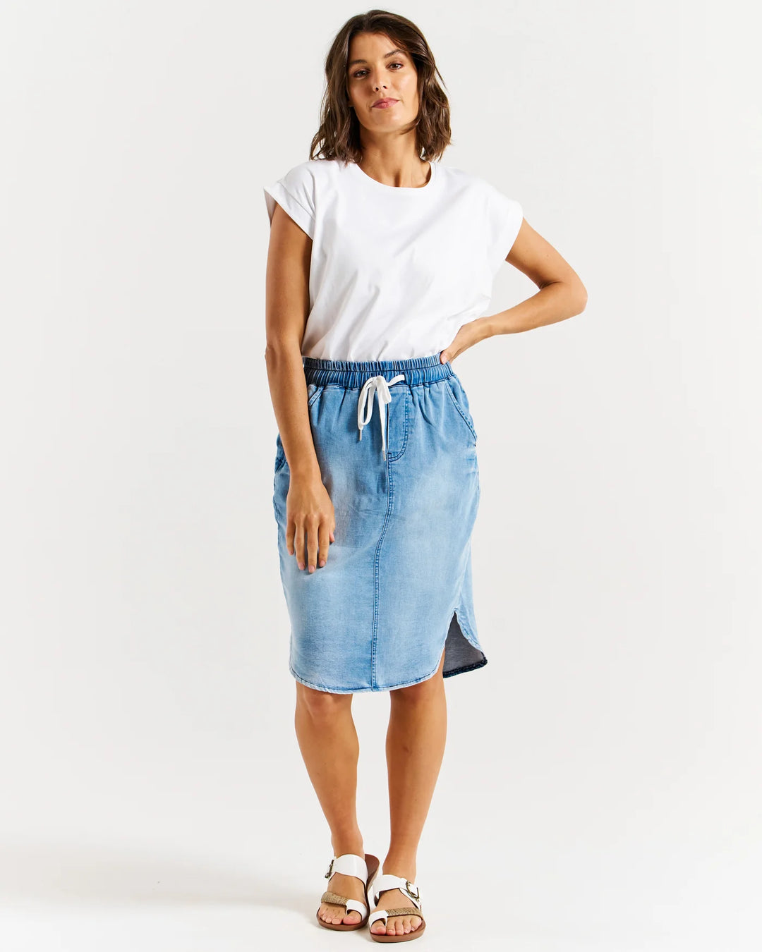 Betty Basics | Alina Denim Skirt - Denim Blue | Shut the Front Door