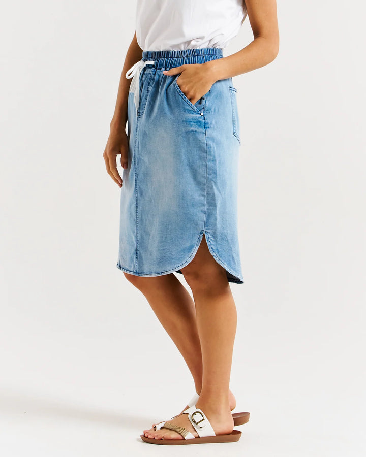 Betty Basics | Alina Denim Skirt - Denim Blue | Shut the Front Door