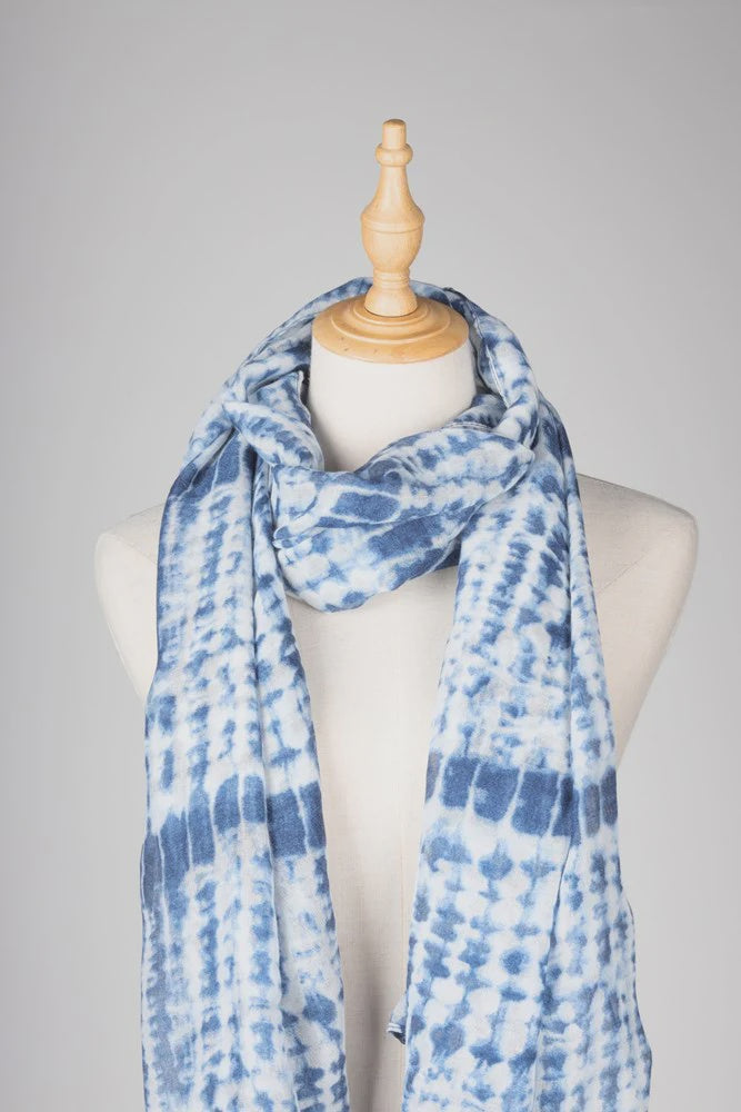 Antigone | Tie Die Scarf - Blue/White | Shut the Front Door