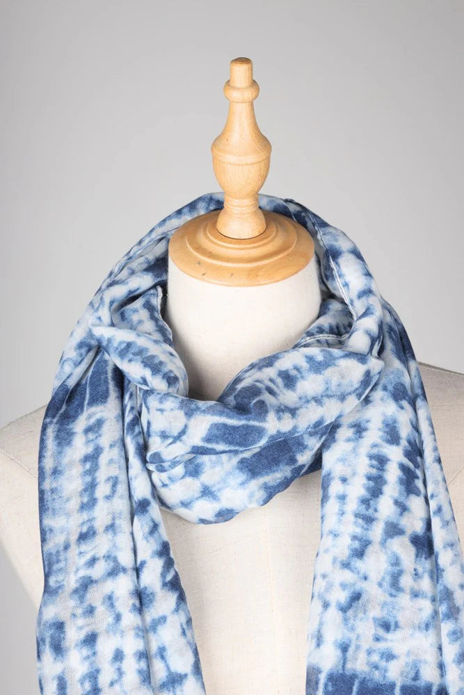 Antigone | Tie Die Scarf - Blue/White | Shut the Front Door