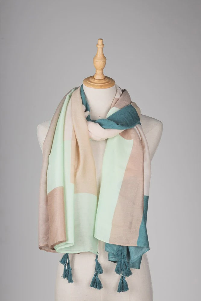 Antigone | Paige Check Scarf - Teal Blue/Green | Shut the Front Door