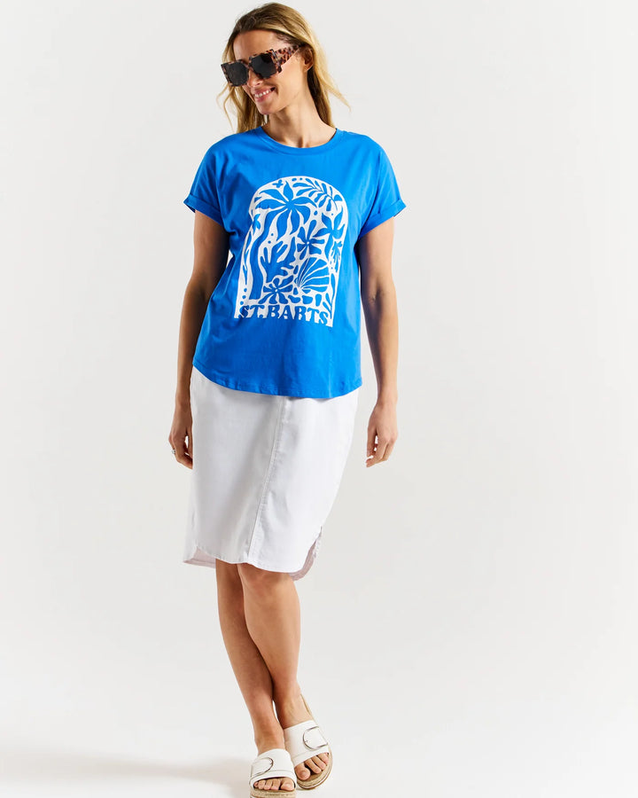 Betty Basics | Hailey Short Sleeve Tee - St Barts Palms | Shut the Front Door