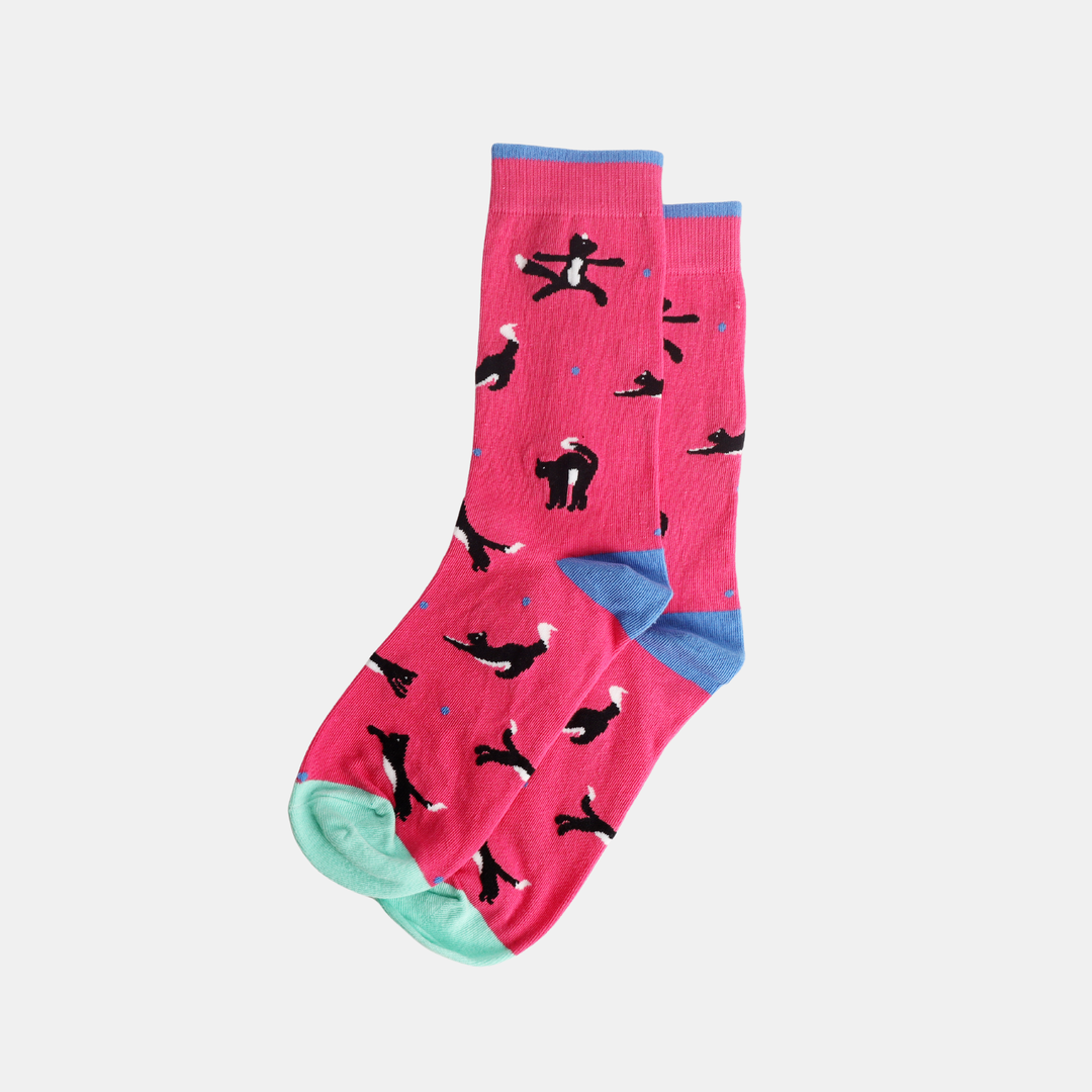 Antigone | Socks - Pink - Crazy Cats | Shut the Front Door