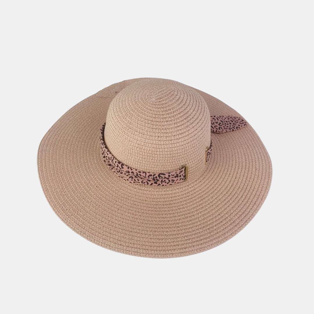 Antigone | Wide Brim Sunhat - Blush/Leopard | Shut the Front Door