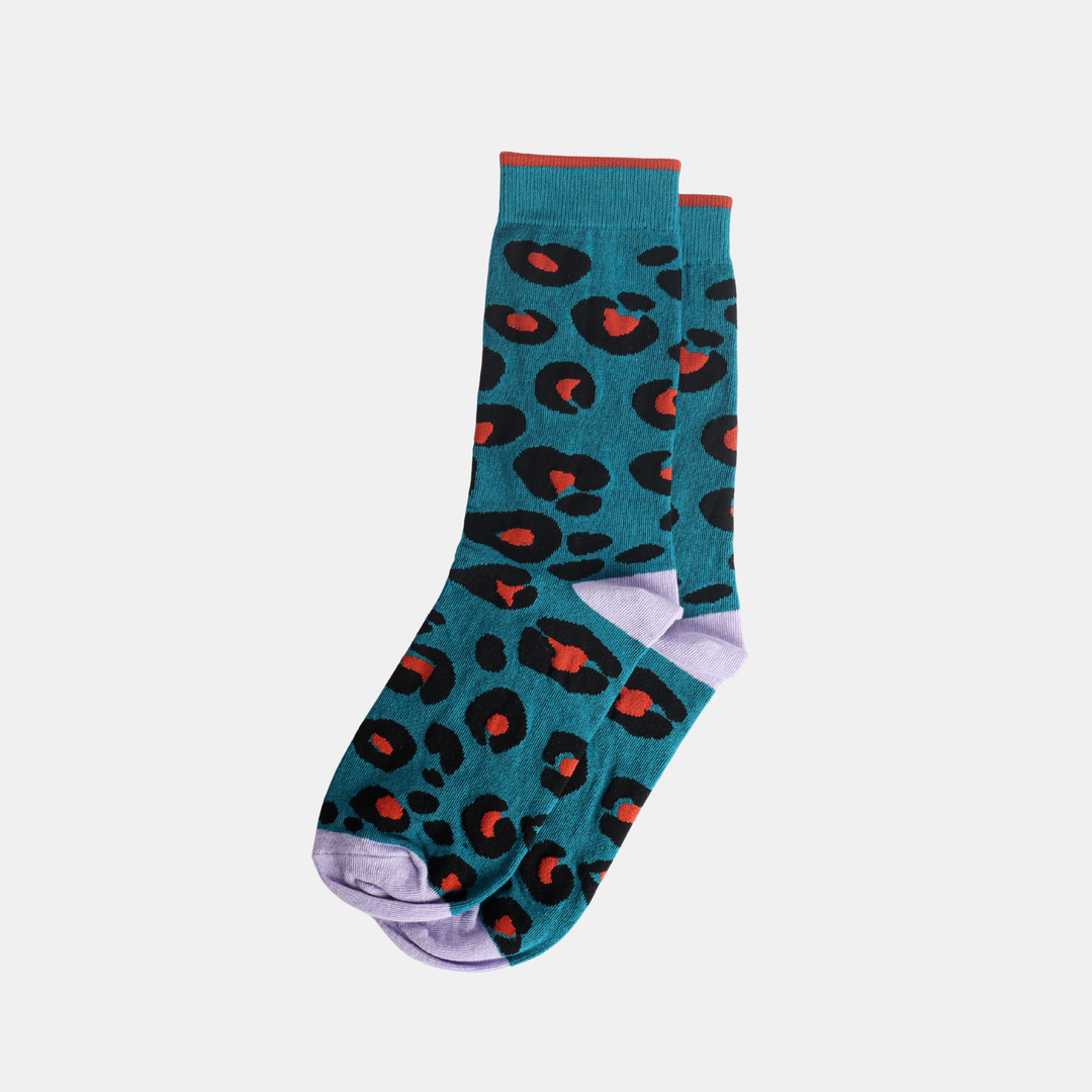 Antigone | Socks - Teal - Animal Print | Shut the Front Door