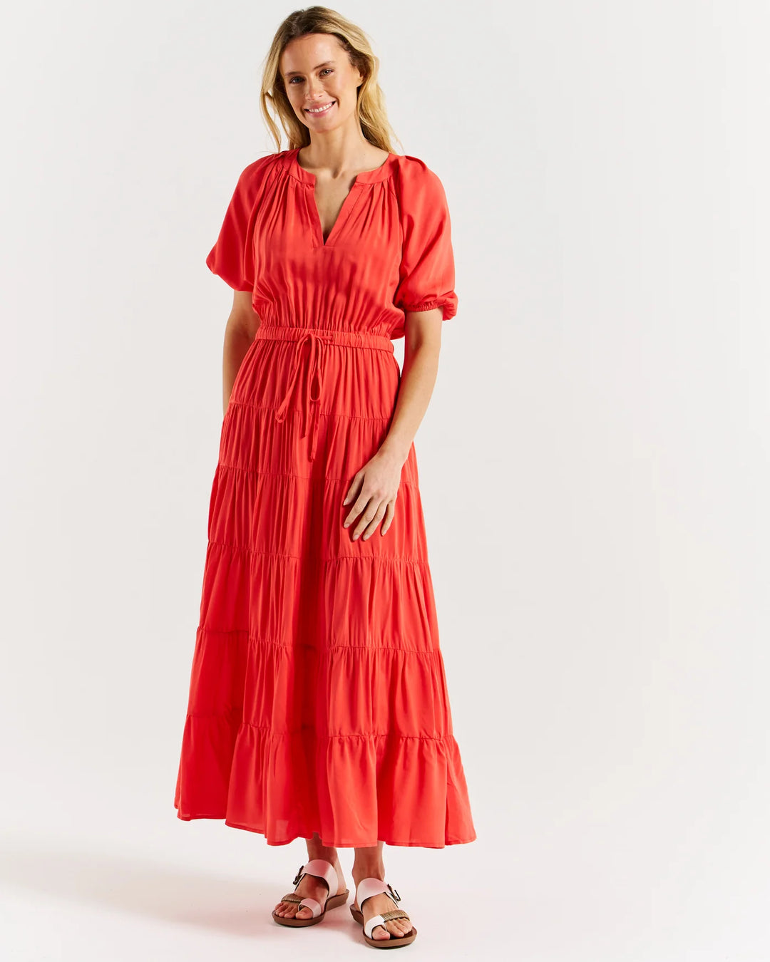 Betty Basics | Aleja Dress - Fiesta Red | Shut the Front Door