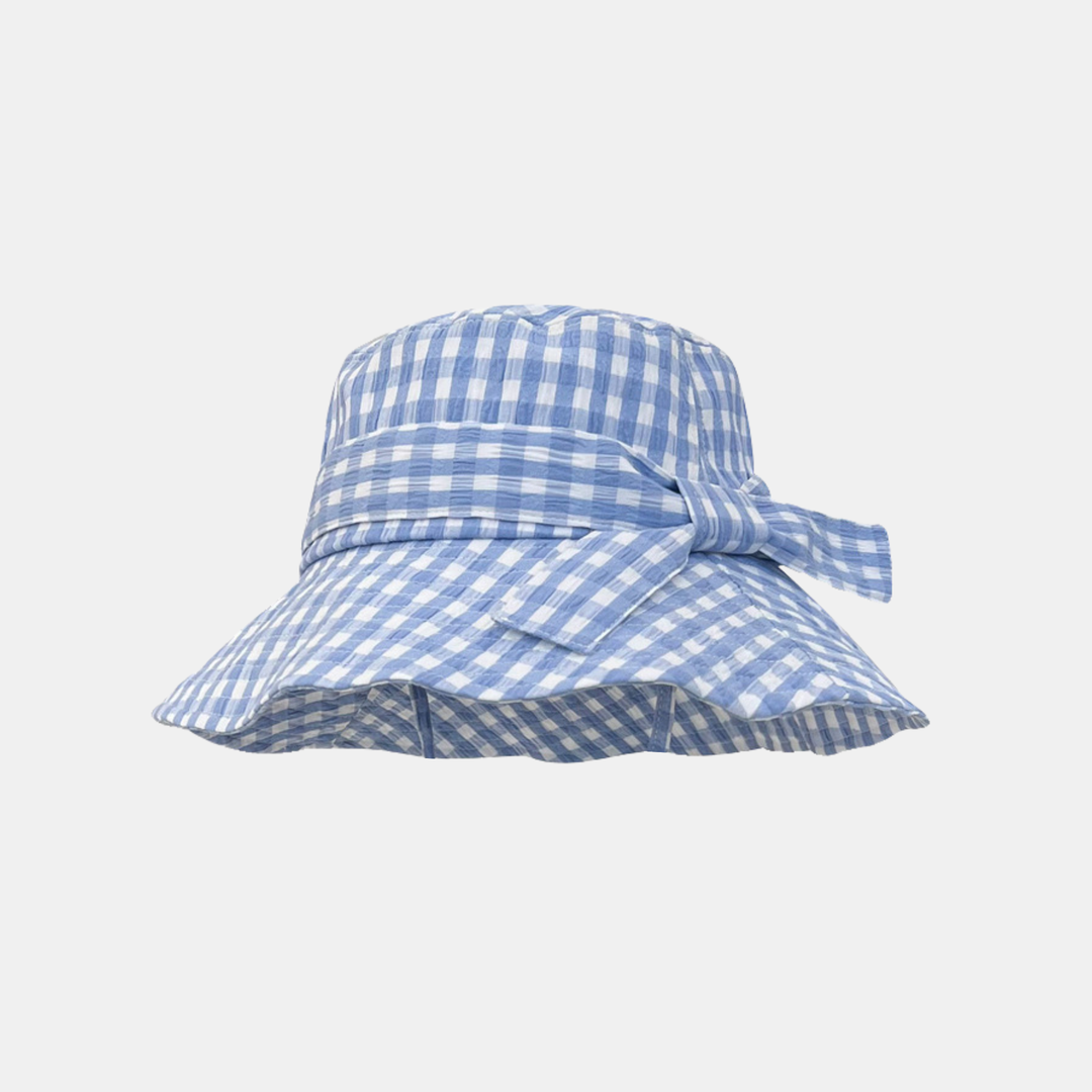 Antigone | Kiera Check Bucket Hat - Blue/White | Shut the Front Door