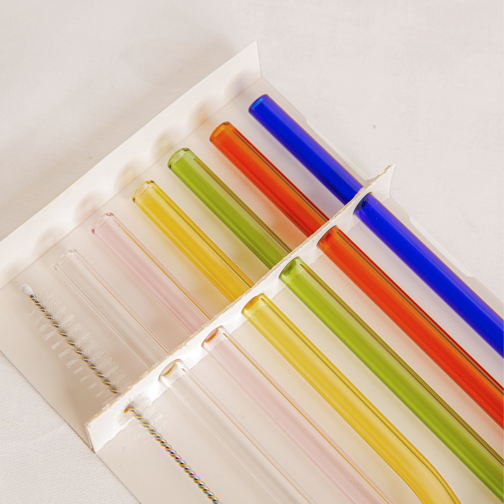 Antigone | Reusable Glass Straws Set 6 - Short Multi | Shut the Front Door