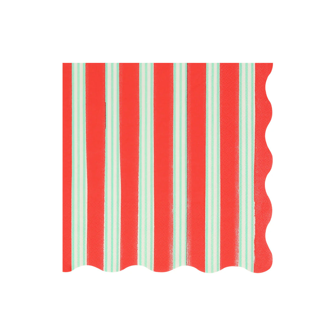 Meri Meri | Festive Stripe Large Napkins | Shut the Front Door