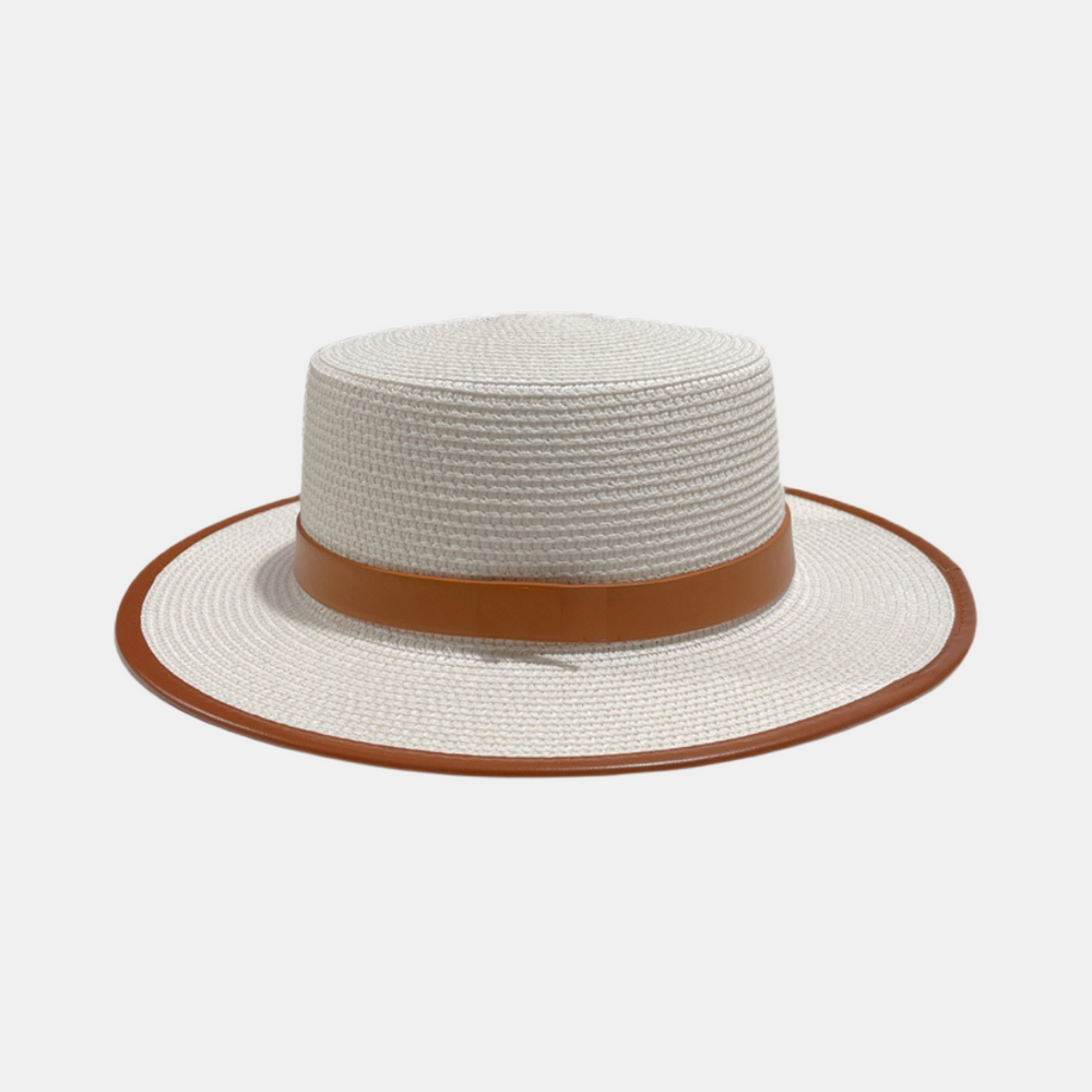 Antigone | Classic Sunhat - White/Tan | Shut the Front Door