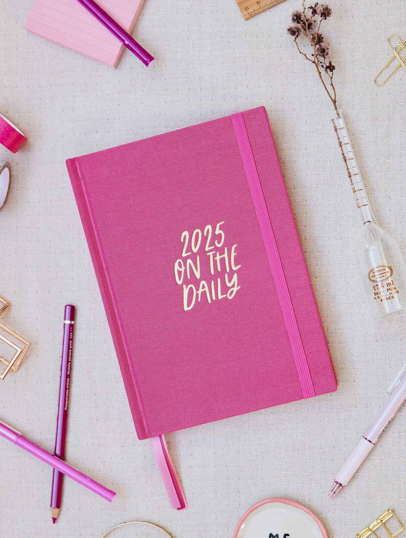 Write to Me Stationery | 2025 On The Daily Planner - Fuchsia | Shut the Front Door