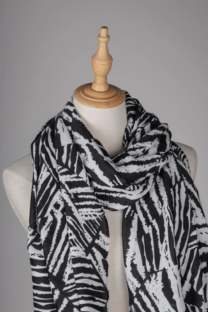 Antigone | Zebra Scarf - Black/White | Shut the Front Door