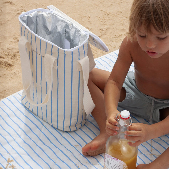 Sunnylife | Drinks Cooler Bag - Le Weekend Mid Blue-Cream | Shut the Front Door