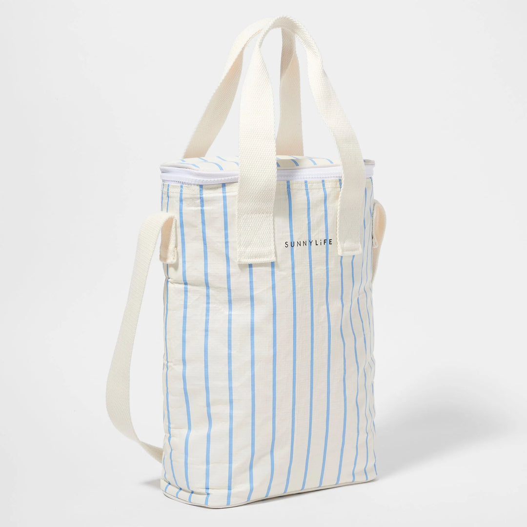 Sunnylife | Drinks Cooler Bag - Le Weekend Mid Blue-Cream | Shut the Front Door