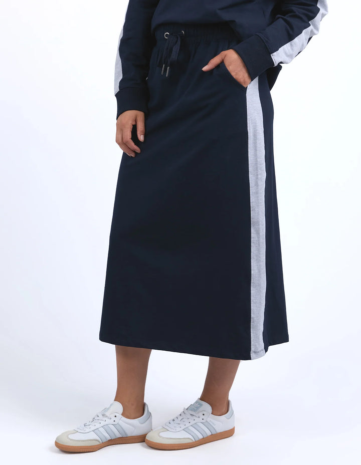 Elm Knitwear | Sloane Fleece Skirt - Navy | Shut the Front Door