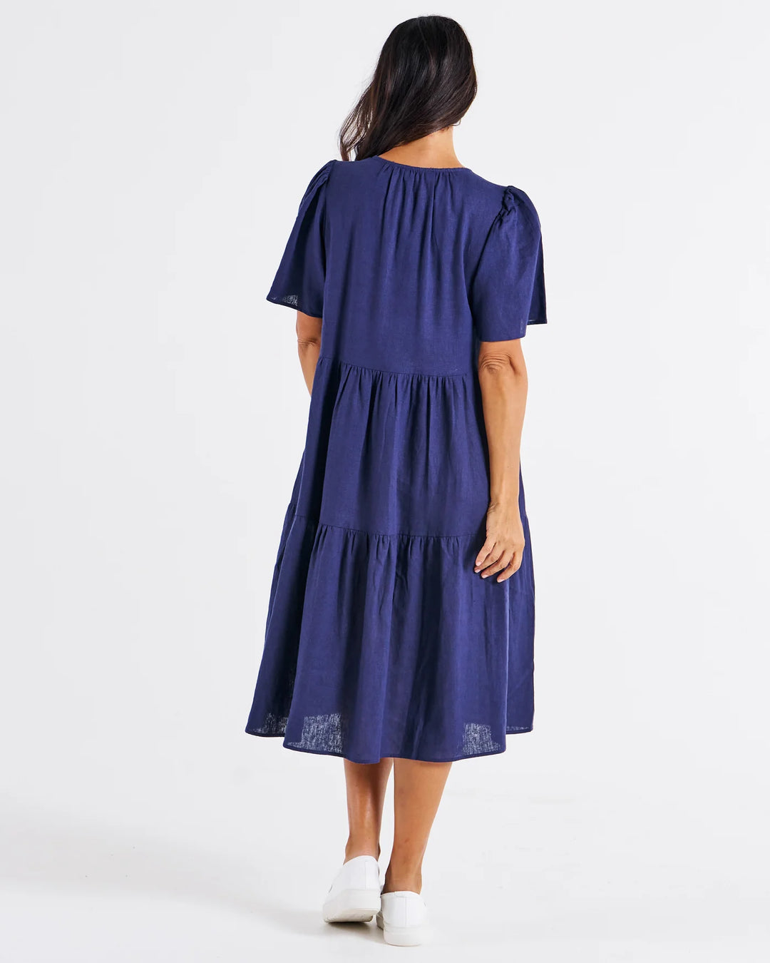 Betty Basics | Regina Linen Dress - Navy | Shut the Front Door