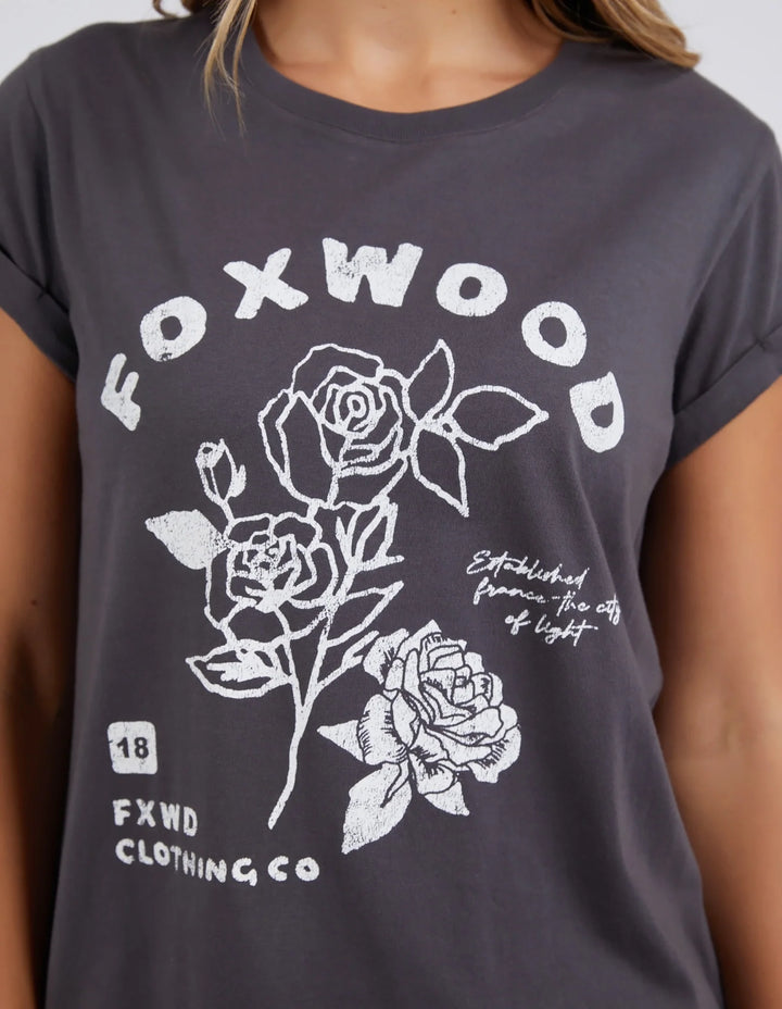 Foxwood | Rosette Tee - White/Black | Shut the Front Door