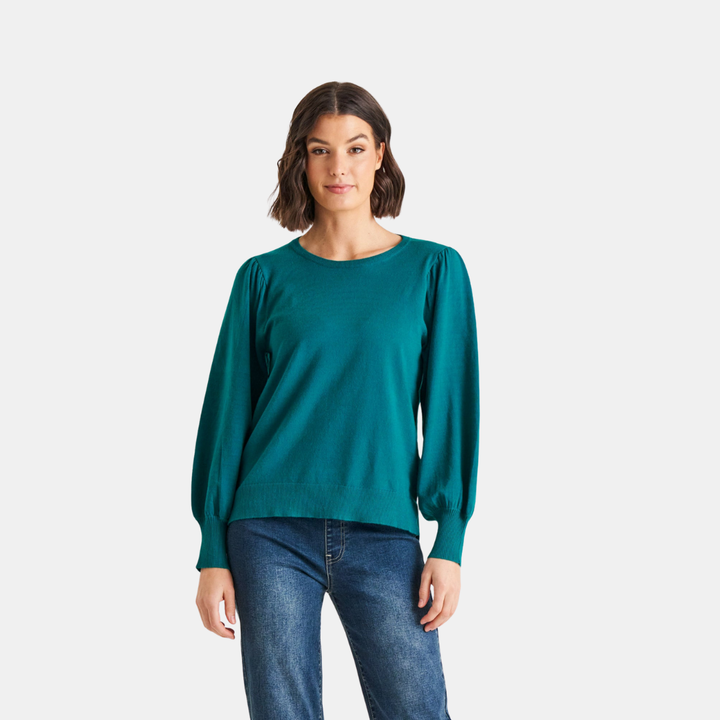 Betty Basics | Charlotte Knit Jumper - Classic Teal | Shut the Front Door