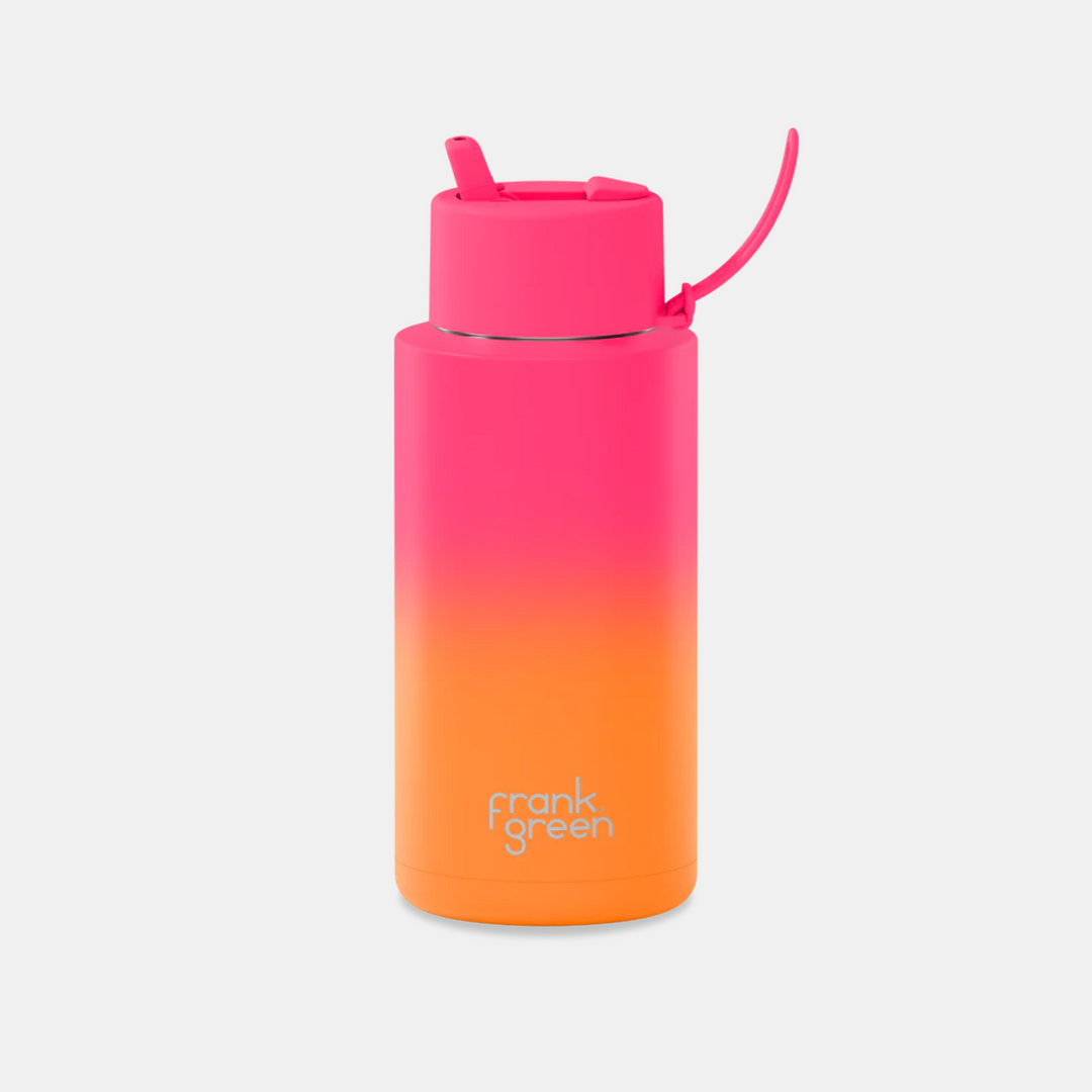 Frank Green | Ceramic Lined Reusable Bottle 34oz with Flip Straw - Gradient Summer Sunset | Shut the Front Door