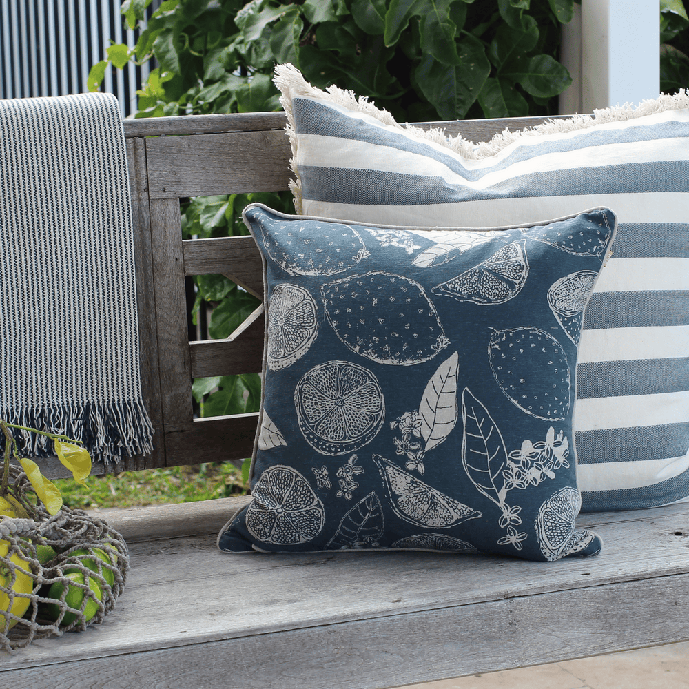 Raine & Humble | Lemon Marmalade Cushion - Dark Slate | Shut the Front Door