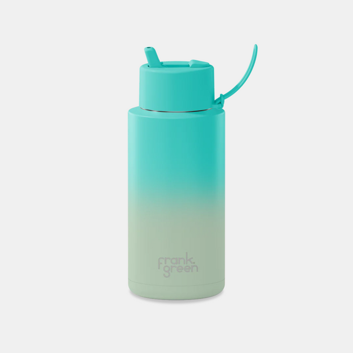 Frank Green | Ceramic Lined Reusable Bottle 34oz with Flip Straw - Gradient Bondi Bliss | Shut the Front Door