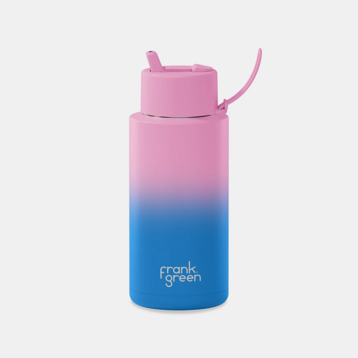 Frank Green | Ceramic Lined Reusable Bottle 34oz with Flip Straw - Gradient Wild Orchid | Shut the Front Door