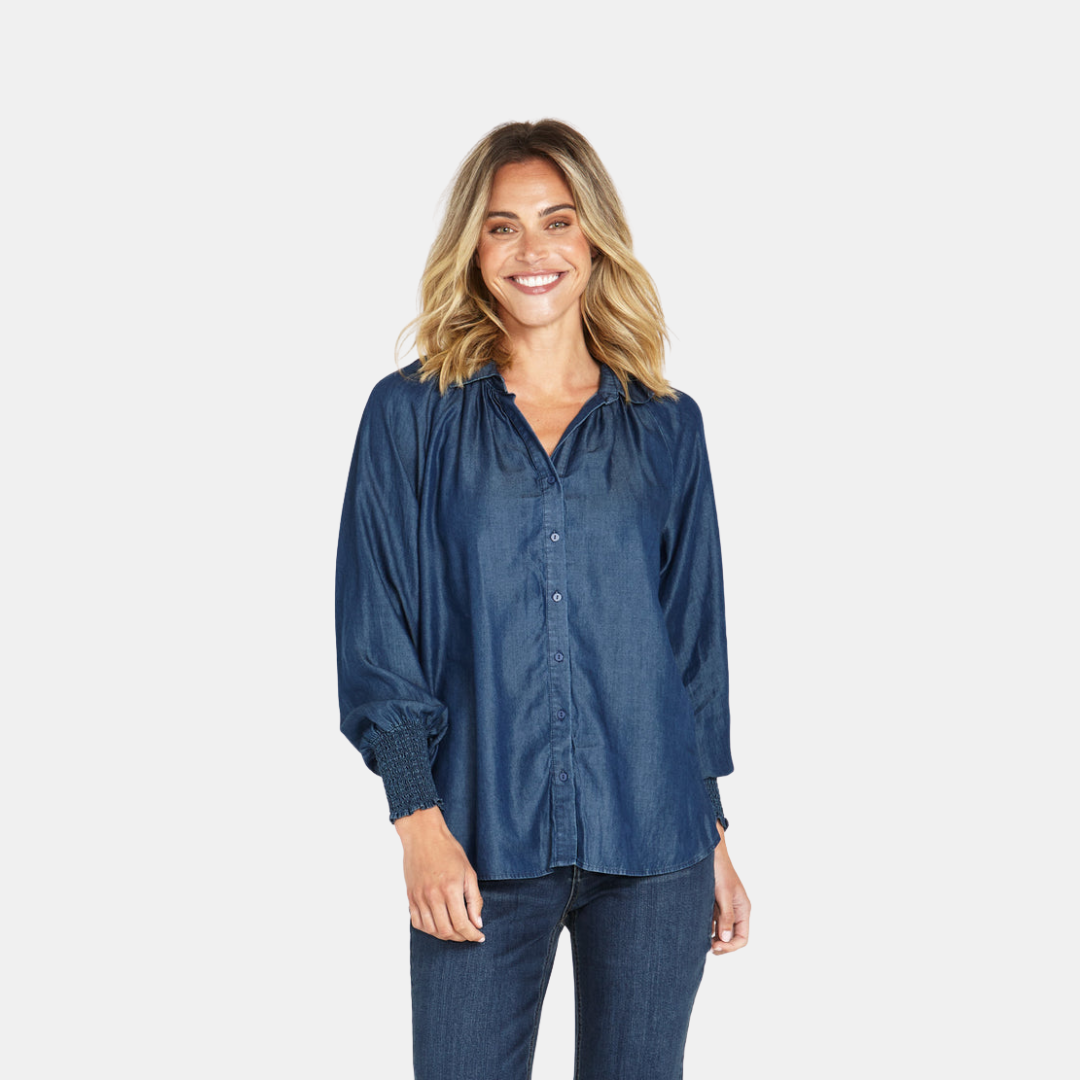 Betty Basics | Nina Lyocell Shirt - Blue Haze | Shut the Front Door