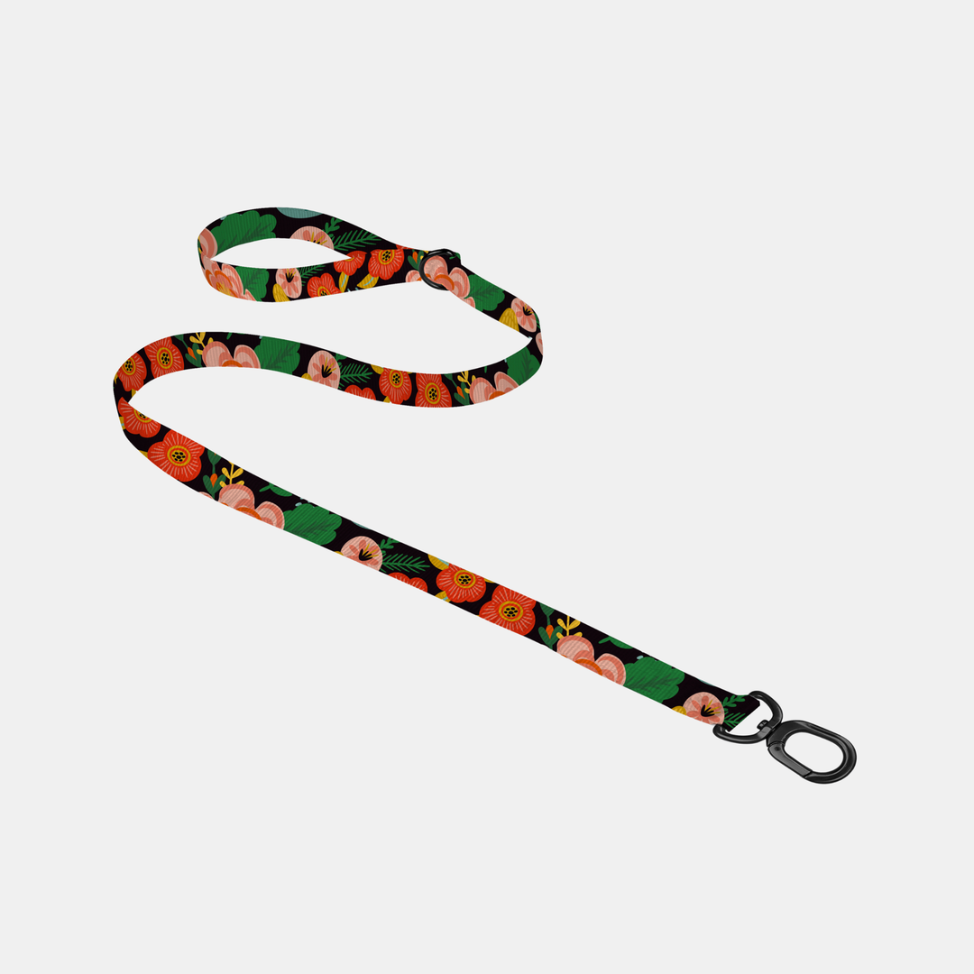 Antigone | Pet Leash Floral Orange - Large | Shut the Front Door