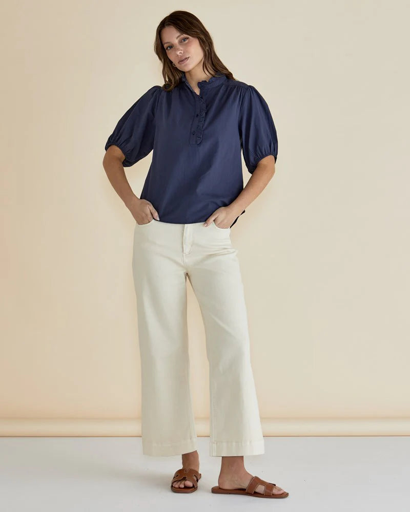 Betty Basics | Avery Blouse - French Blue | Shut the Front Door