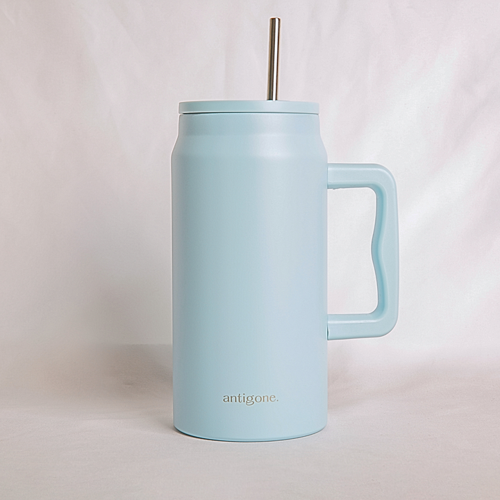 Antigone | sipREADY Travel Tumbler w/straw XL - Baby Blue | Shut the Front Door