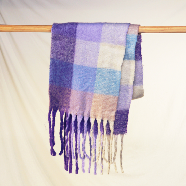 Antigone | Casey Check Scarf - Lilac | Shut the Front Door