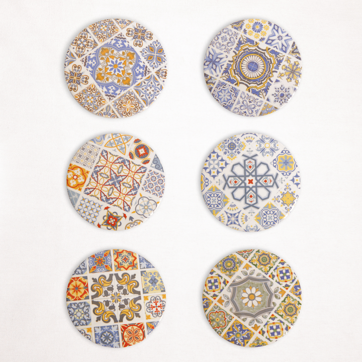 Garcia | Porcelain Coasters Round - Mosaic | Shut the Front Door