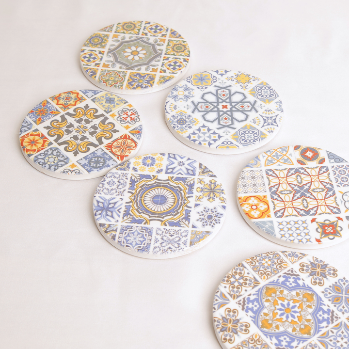 Garcia | Porcelain Coasters Round - Mosaic | Shut the Front Door