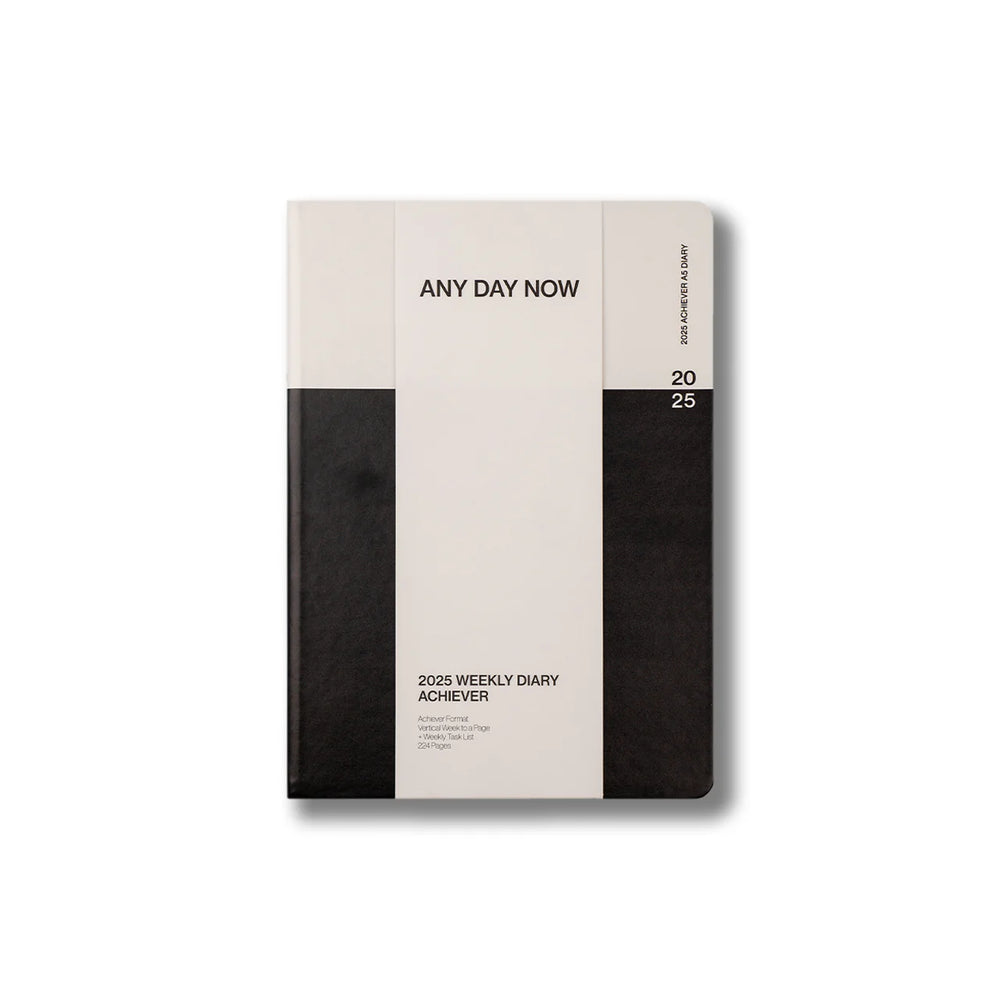 Any Day Now | 2025 The Achiever Diary A5 - White/Black | Shut the Front Door