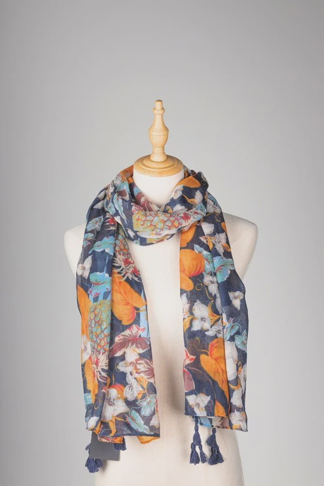 Antigone | Chloe Floral Scarf - Navy | Shut the Front Door