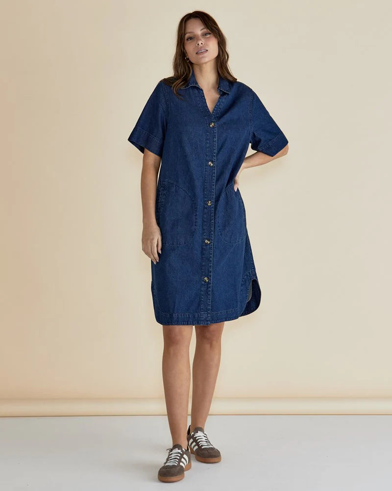 Betty Basics | Dawson Denim Dress - Vintage Wash | Shut the Front Door