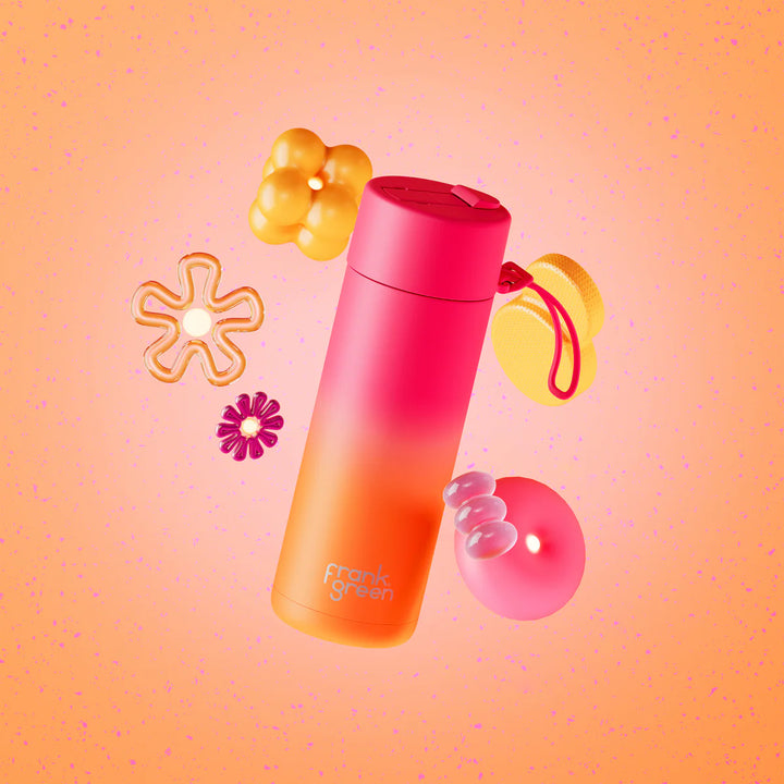 Frank Green | Ceramic Lined Reusable Bottle 20oz with Flip Straw - Gradient Summer Sunset | Shut the Front Door