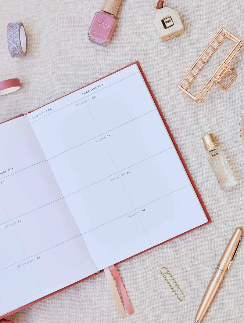 Write to Me Stationery | 2025 Weekly Planner - Blush | Shut the Front Door