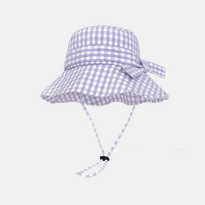 Antigone | Kiera Check Bucket Hat - Lilac/White | Shut the Front Door