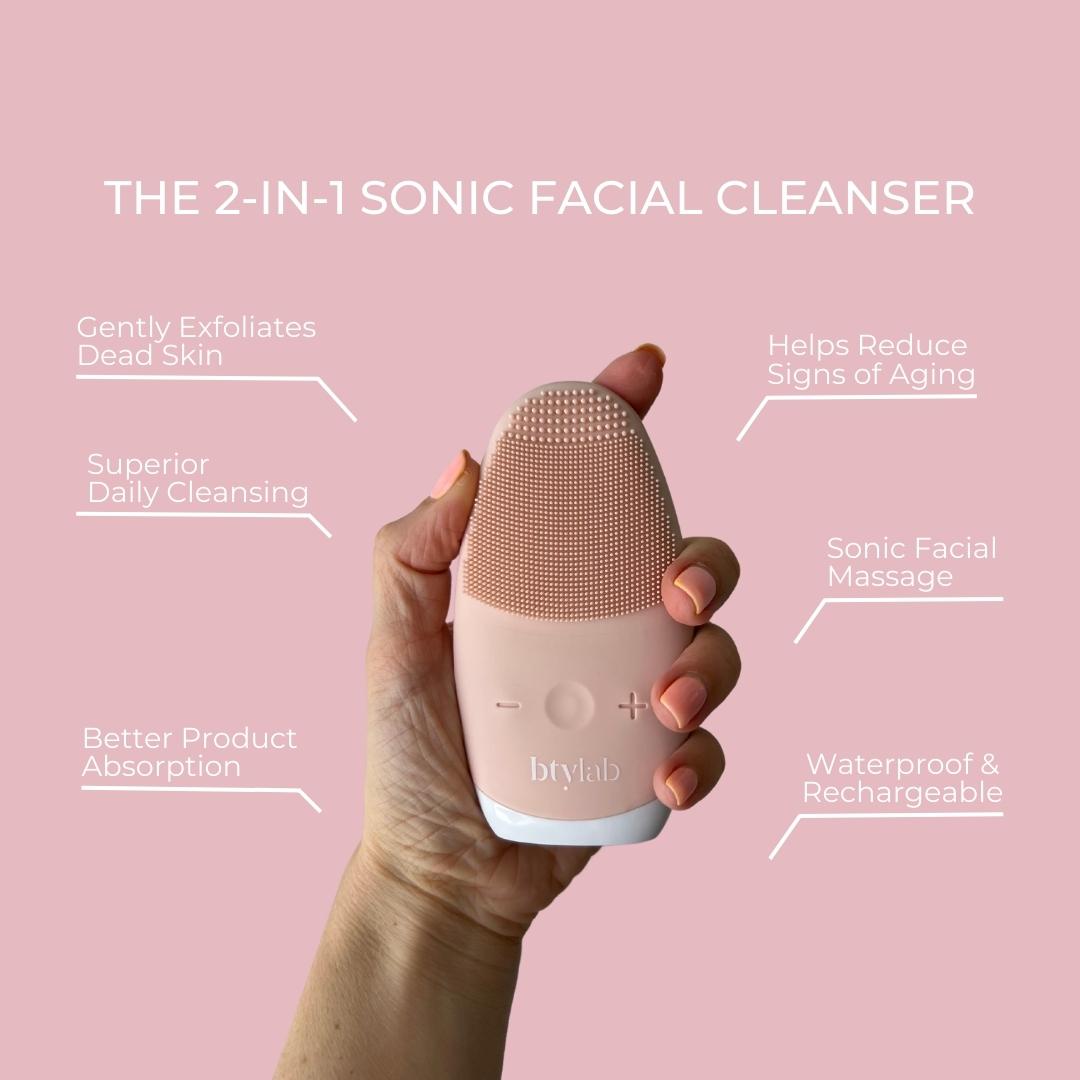 BTYLab | 2-in-1 Sonic Cleanser - Blush | Shut the Front Door