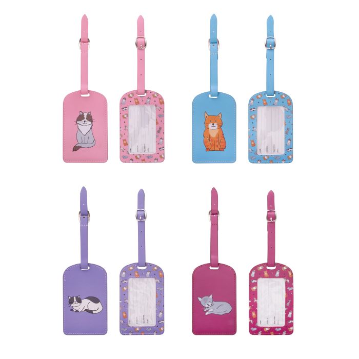 IS Gifts | Cat Luggage Tag - Lilac | Shut the Front Door