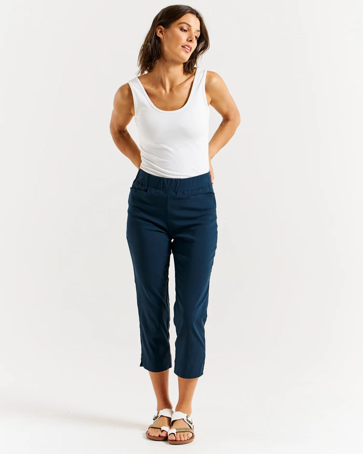 Betty Basics | Crop Bengaline Pant - Navy | Shut the Front Door