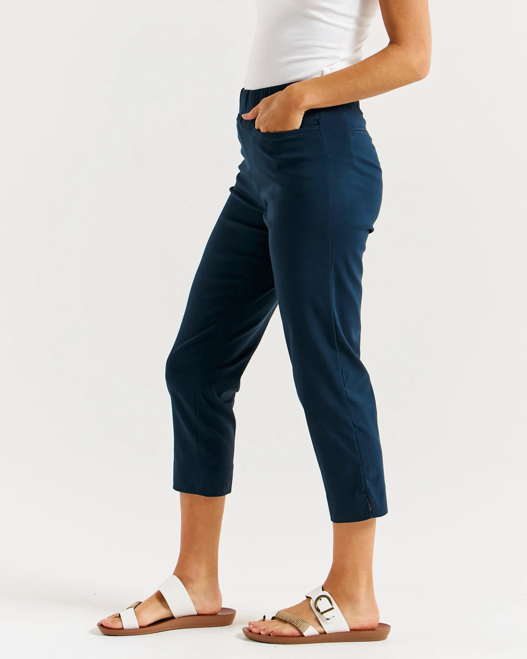 Betty Basics | Crop Bengaline Pant - Navy | Shut the Front Door