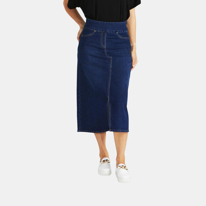 Betty Basics | Shelby Stretch Denim Skirt - Midnight | Shut the Front Door