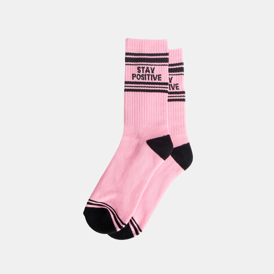 Antigone | Socks - Pink - Stay Positive | Shut the Front Door