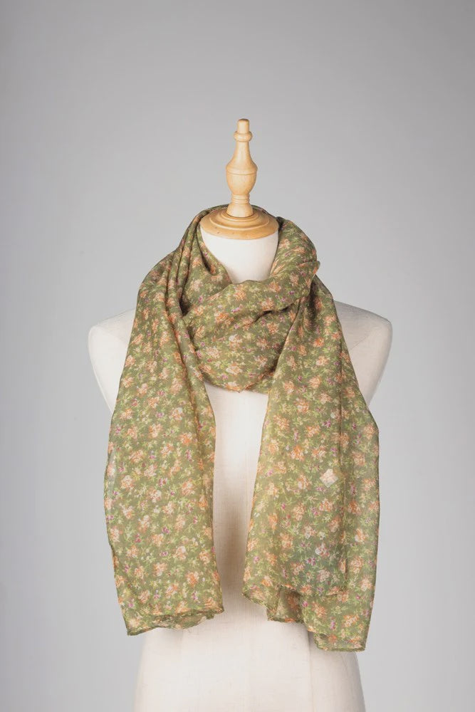 Antigone | Demi Floral Scarf - Khaki | Shut the Front Door