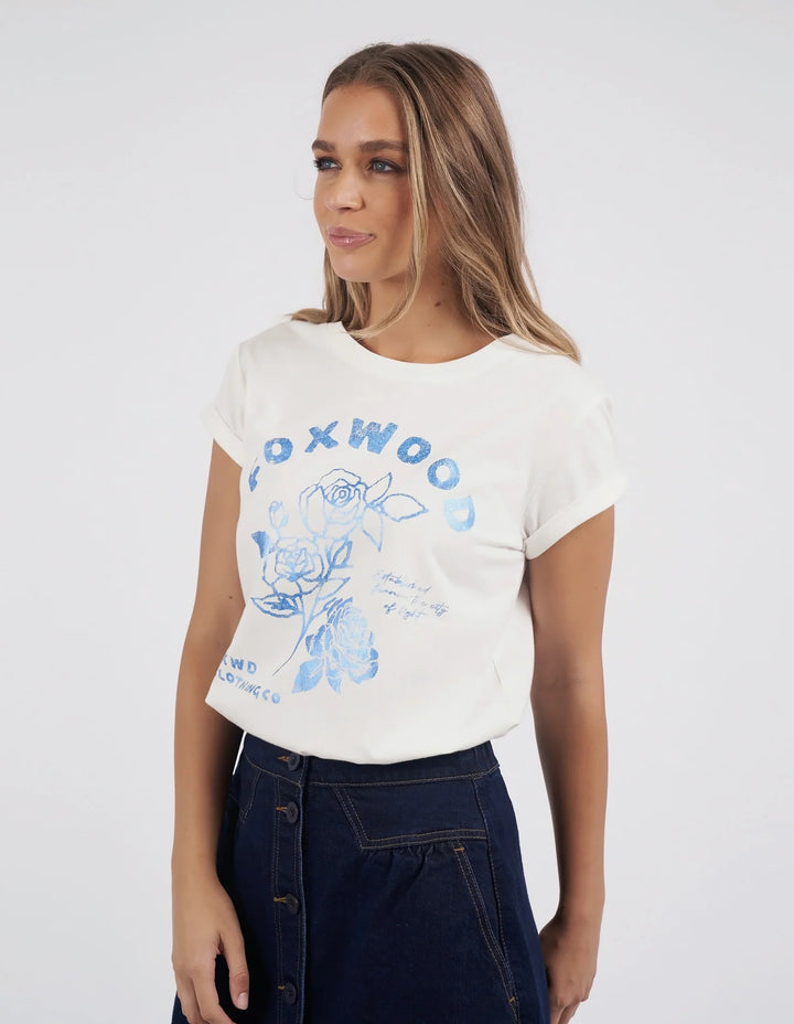 Foxwood | Rosette Tee - White | Shut the Front Door