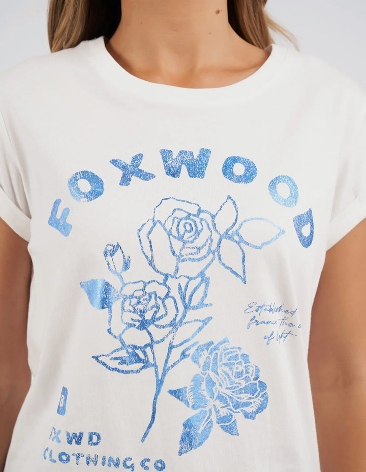 Foxwood | Rosette Tee - White | Shut the Front Door