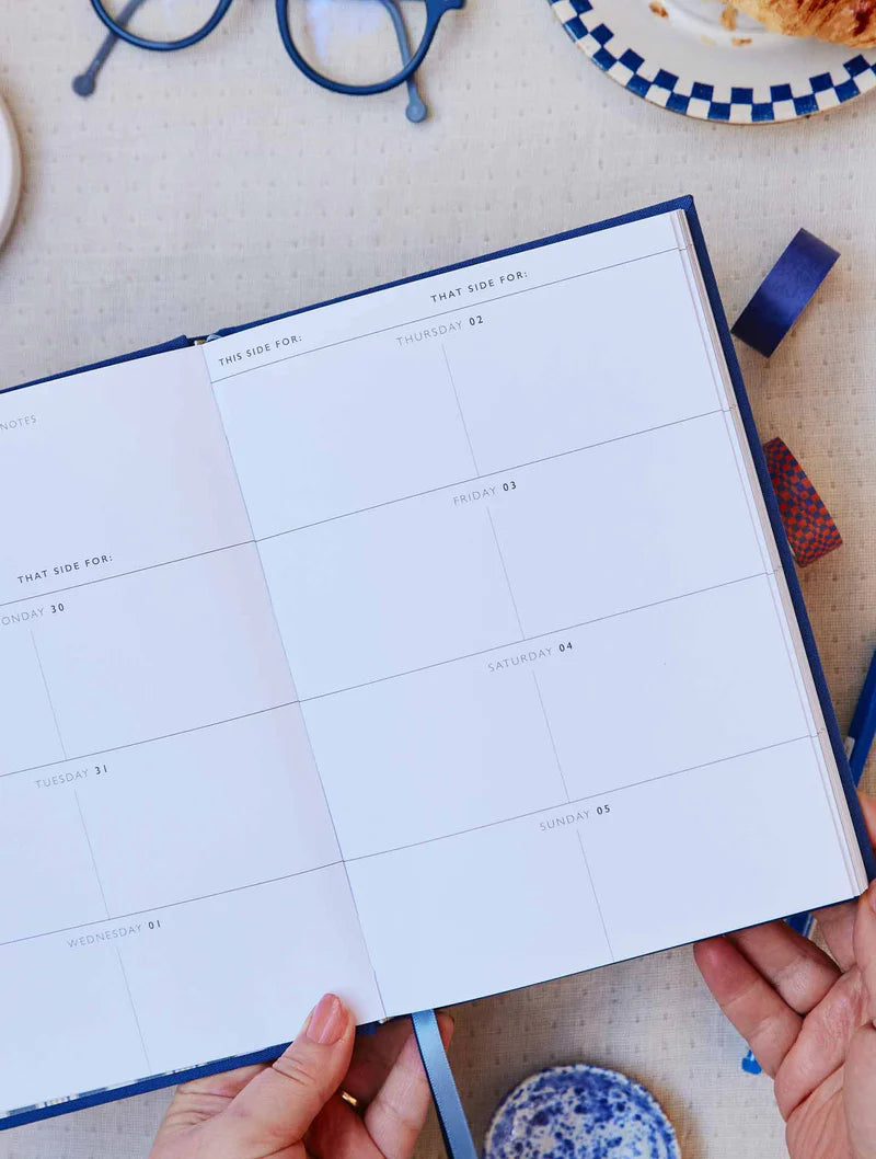 Write to Me Stationery | 2025 Weekly Planner - Indigo | Shut the Front Door